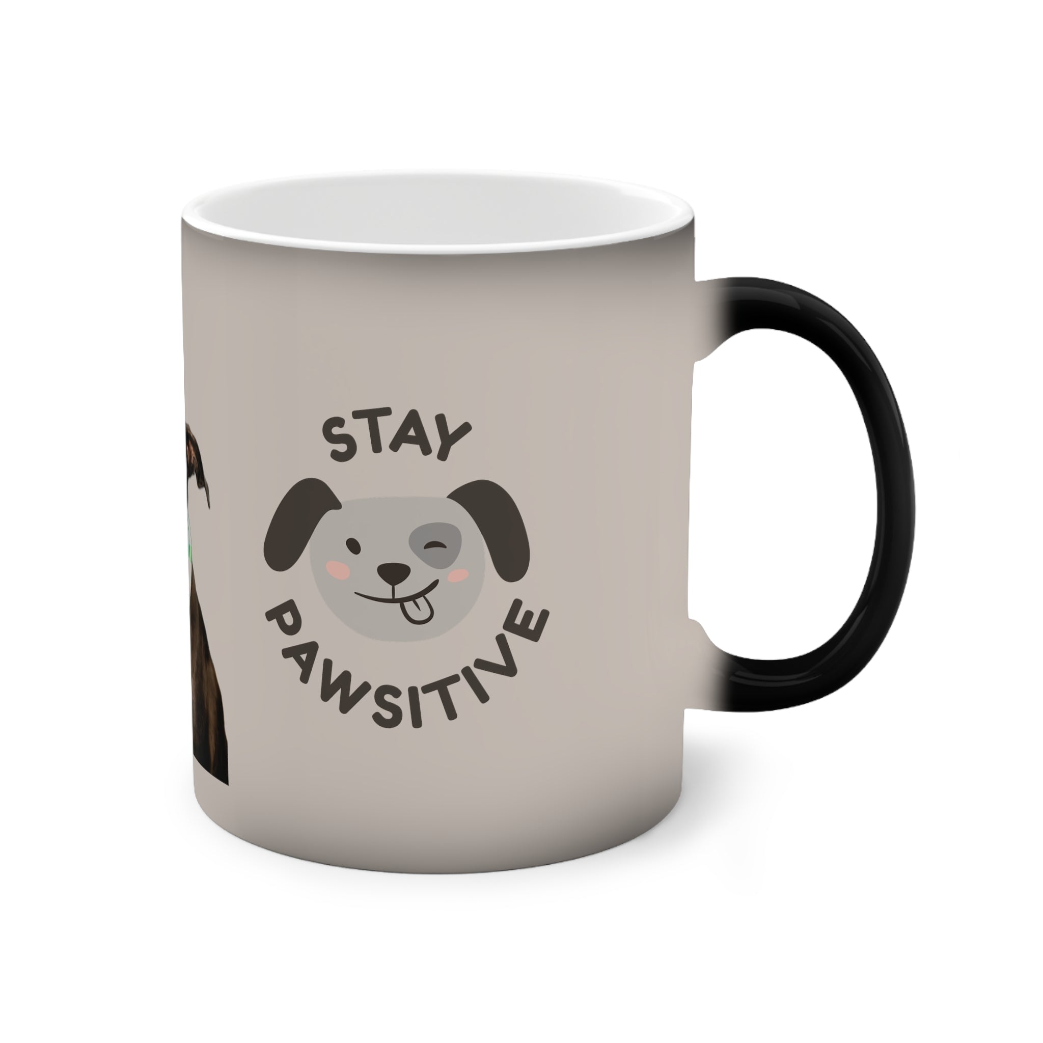 "Stay Pawsitive" Personalized Color-Changing Pet Mug