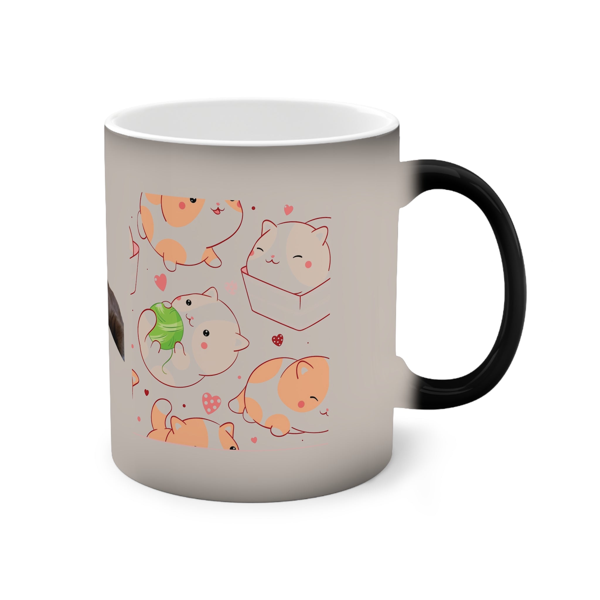 Personalized "Be Happy" Color-Changing Cat Mug